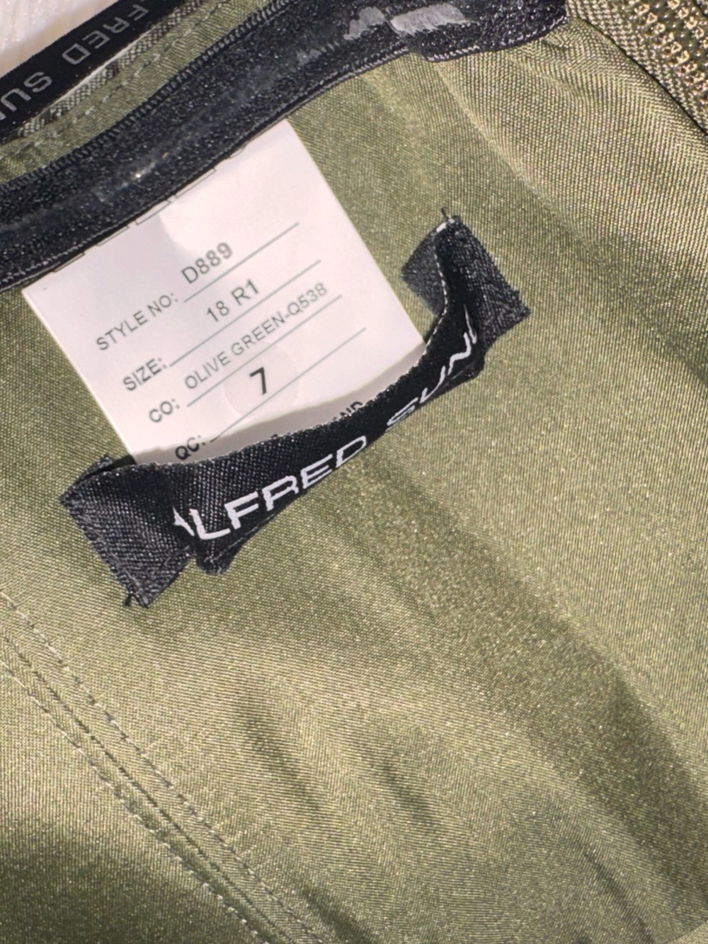 NEW ALFRED SUNG Josephine Olive Green Straplesss Mikado Gown Sz 18 - Picture 6 of 8